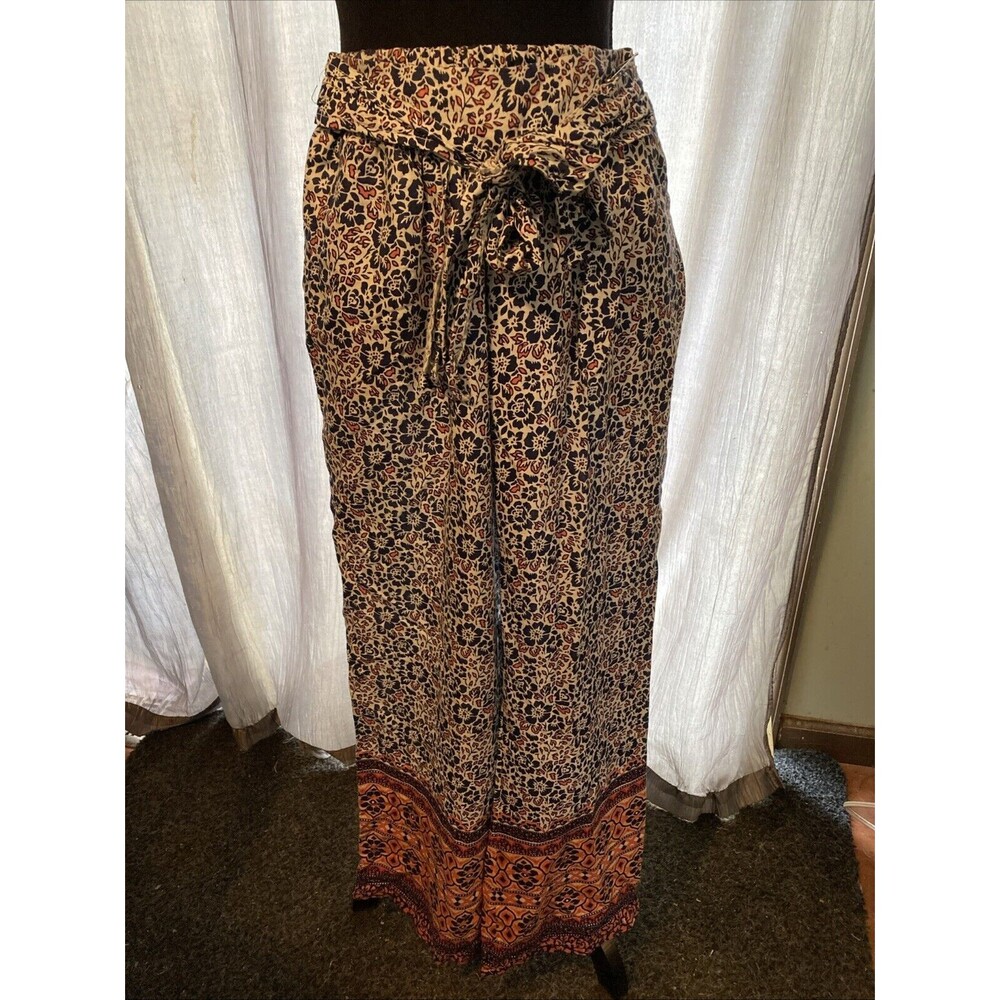 SIM & SAM BOHEMIAN FLOWING WIDE BOTTOM PULL ON PANTS SZ XS